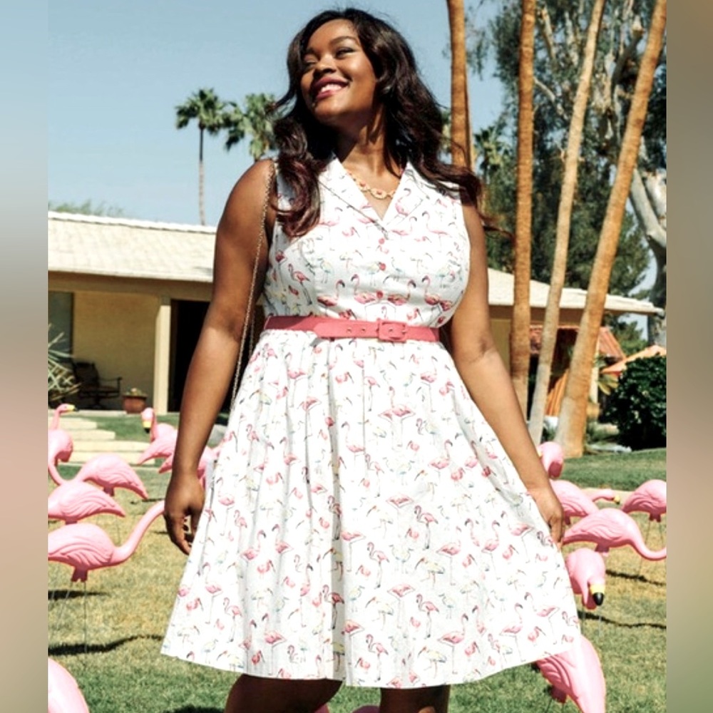 It’s An Inspired Taste Flamingo Shirt Dress